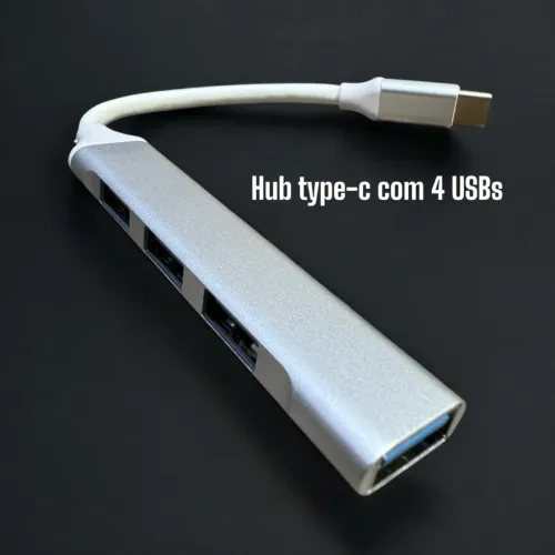 Hub Type-C com 4 USBs - Novo