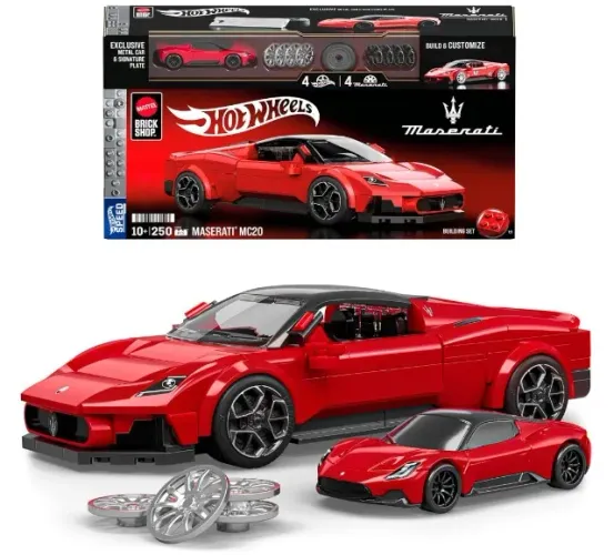 Carrinho de Metal Mattel Bricks Shop Hot Wheels Speed Maserati MC20 - Hot Wheels
