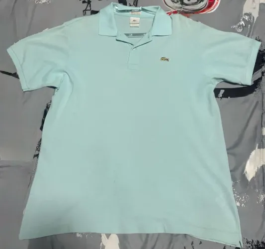 Camisa Polo Lacoste Azul Claro Original série Ouro.