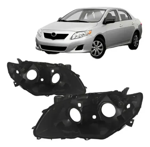 Par Carcaça Farol Dianteiro Corolla 2009 A 2011