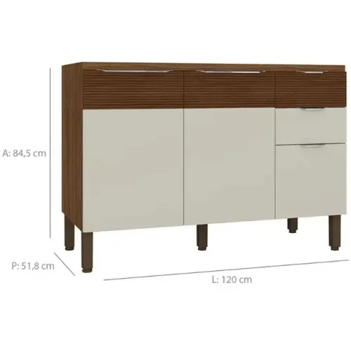 Oferta relâmpago Armário balcão viva luz off white