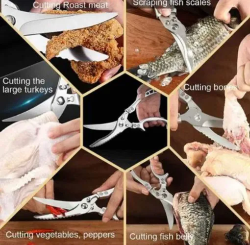 Tesoura Multiuso para Frango, peixe carne e peixe