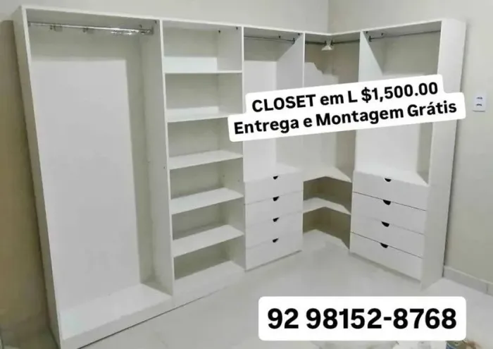 Closet mega grande casal em L