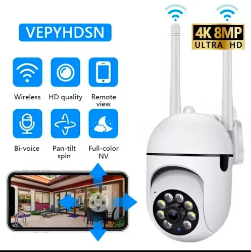 Câmera 4K 8MP vigilância 4x zoom áudio no direcional 