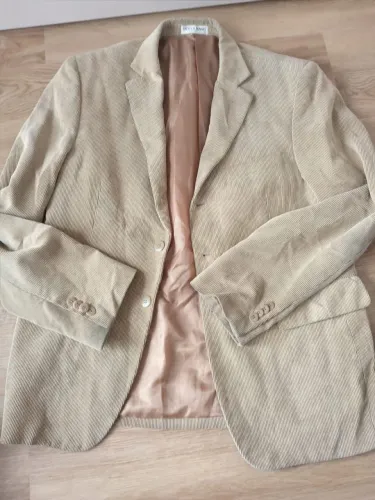 Blazer de Veludo Canelado Bege