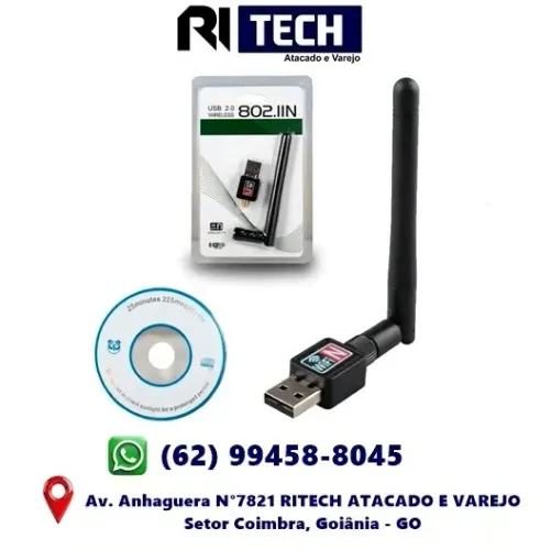 Adaptador Wireless Antena Wifi  Para Pc e Notebook