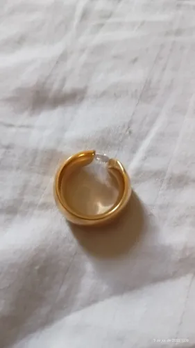 Anel aço cor dourada feminino 