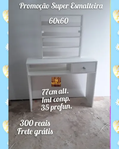 Mesa Esmalteira 60x60 - Frete Grátis