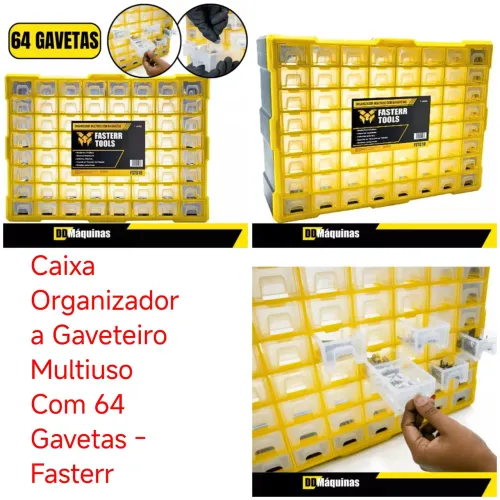 Caixa Organizadora Gaveteiro Multiuso Com 64 Gavetas - FASTERR