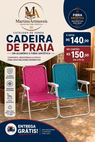 Cadeira de praia em alumínio e fibra sintética