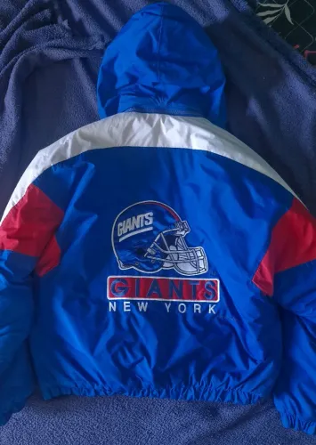 Jaqueta estilo puffer/anorak da NFL, do time New York Giants, super estilosa