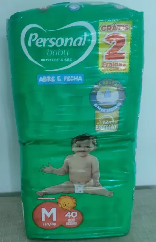 Pacote de fralda M Personal com 40 unidades