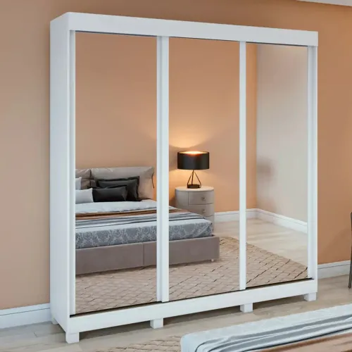 Guarda Roupa Saion LOPAS, 03 Portas deslizantes e 03 Gavetas - Entrega Imediata;