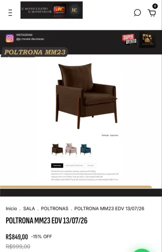 POLTRONA MM23 PÉS DE MADEIRA