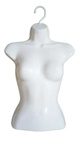 Busto Feminino Silhueta Vazado Branco Com Gancho Giratório - Para loja - Semi-novo /