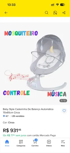 Cadeira para bebê baby style