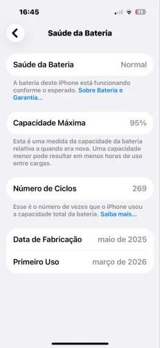 IPHONE 15 256 GB 95% Bateria