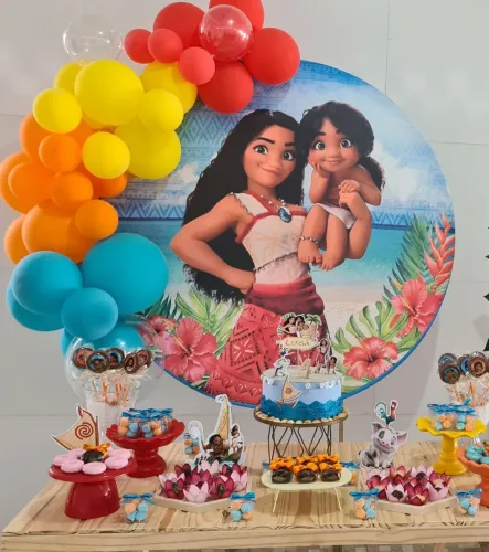 Painel em tecido veste fácil Moana