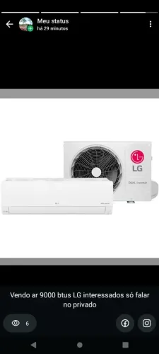 Ar condicionado LG 9000 btus 1,300 reais