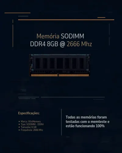 Memória DDR4 8GB 2666 Mhz (Notebook / SODIMM)