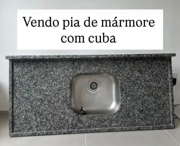 Pia de mármore com cuba