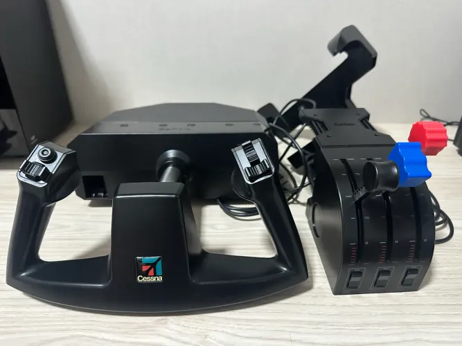 Joystick manche Saitek Cessna Yoke, simulador de voo