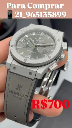 Relógio HUBLOT Geneve Multifuncional - Todo Cinza - ENTREGAMOS