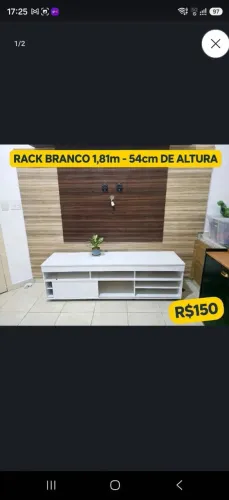 Rack Branco 1,81m x 54cm de Altura - R$150 - Indaiatuba