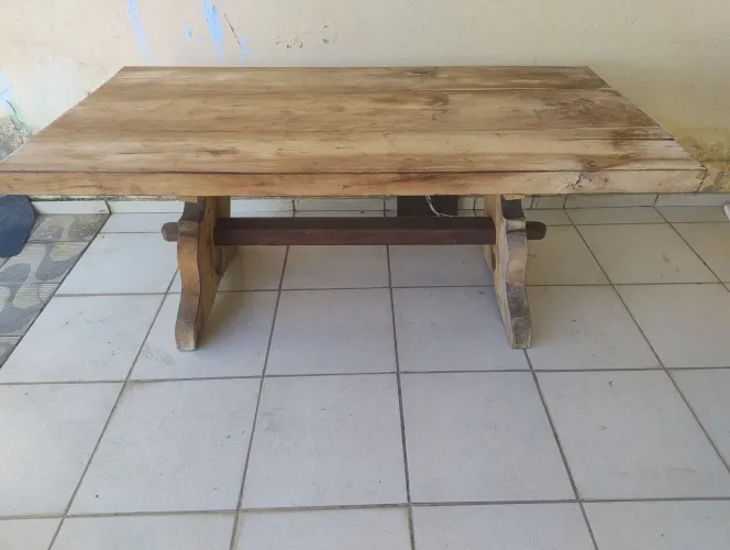 Mesa rústica antiga madeira de lei