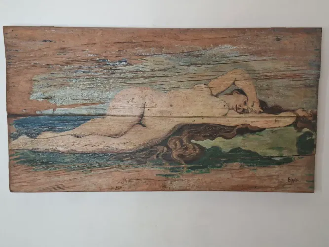 Quadro em madeira de demolição - Tiradentes MG