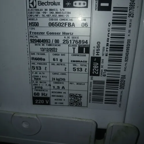 Freezer horizontal em ótimo estado