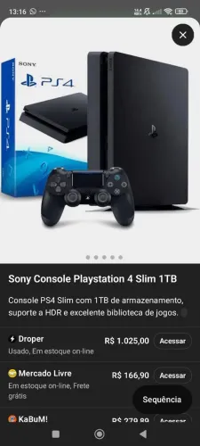PlayStation 4 slim de 1 Tb