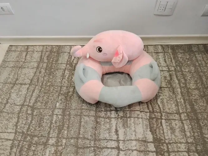 Poltrona Infantil Elefantinho Rosa de Pelúcia - Super Fofa e Confortável