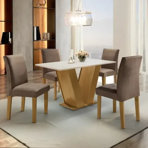 Mesa de Jantar com 4 Cadeiras Pronta Entrega Nova
