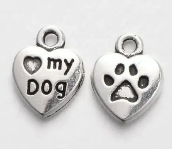 Pingente Love My Dog em Níquel (com 05 Unidades)