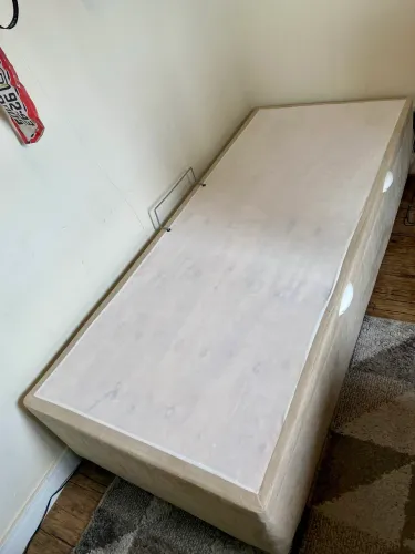 Cama box baú solteiro em suede com colchão