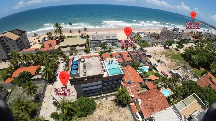Flat 30m² a 60m da Praia | Vista Mar Porto de Galinhas | Rooftop com Piscina | Alto Potenc