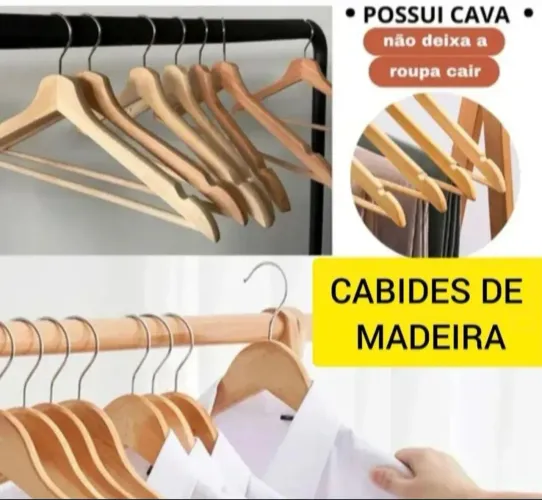Cabides de madeira closet guarda roupa loja