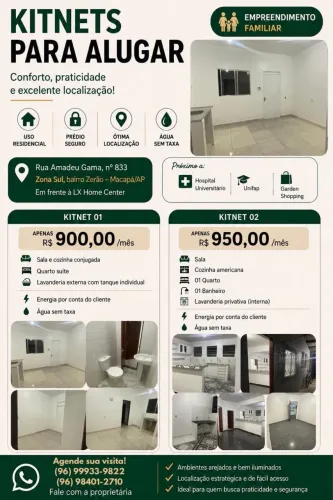 Apartamentos Kitnet Aluguel - Universidade | Zerão | Marco Zero