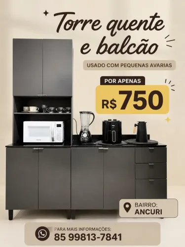 Moveis cozinha balcao e torre quente