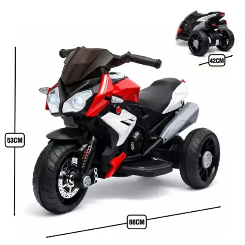 Mini Moto Elétrica Infantil com Som e Farol Led Azul - E035062