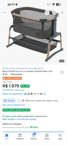 Berço Portátil Iora Air Co-sleeper Maxi Cosi