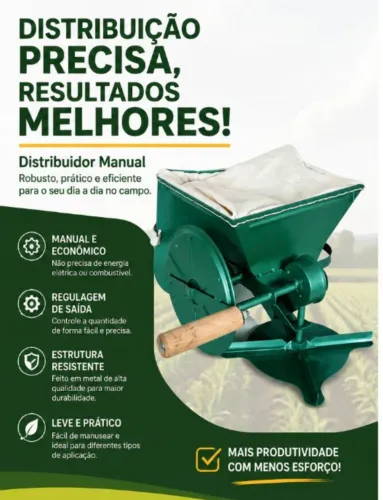 Espalhador Manual de Adubo, Sementes, Calcário, utilizado para,pastos, gramados, e Campos