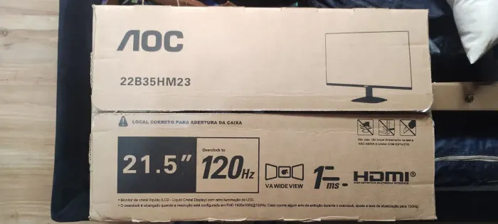 Monitor AOC 21,5" 120Hz 1ms Gaming HDMI 22B30HM23 Preto