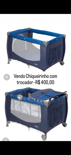 Chiqueirinho Azul para Bebê com Trocador