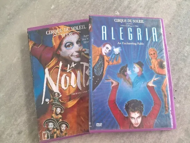 2 dvds cirque du soleil, alegria e la nouba