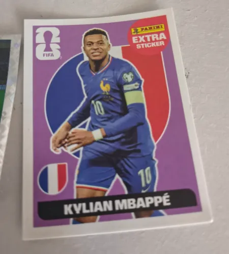 Figurinha da copa extra sticket Kyliam Mbappe