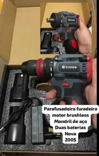 Parafusadeira furadeira com madril de aço