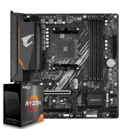 Kit Upgrade Ryzen 7 5700G + Gigabyte Aorus Elite B550M-Loja Fs informática