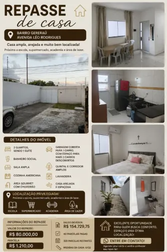Repasse de Casa Ampla - Gereraú | Avenida Léo Rodrigues